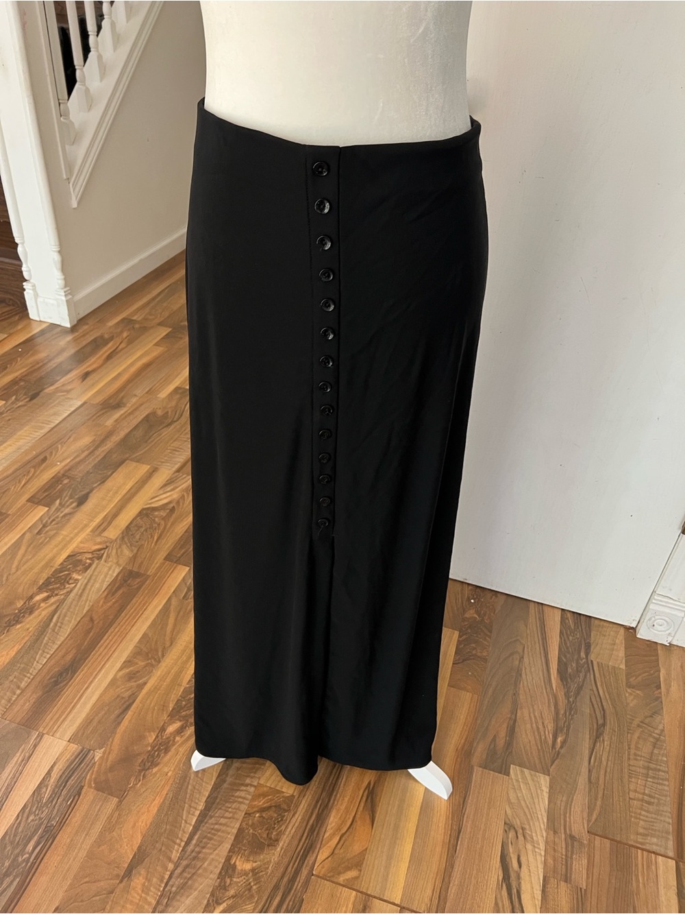 American Vintage Black Button-Front Maxi Skirt W/Slit. XL, EUC